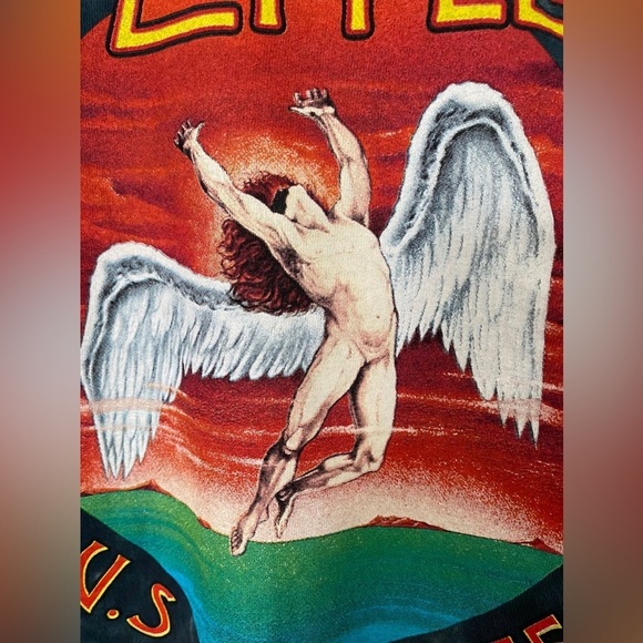 LED ZEPPELIN ICARUS US TOUR 1975 Tie & Dye T-shirt with Short Sleeve in Large - Picture 4 of 7